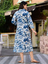 Designer White and Blue Dress